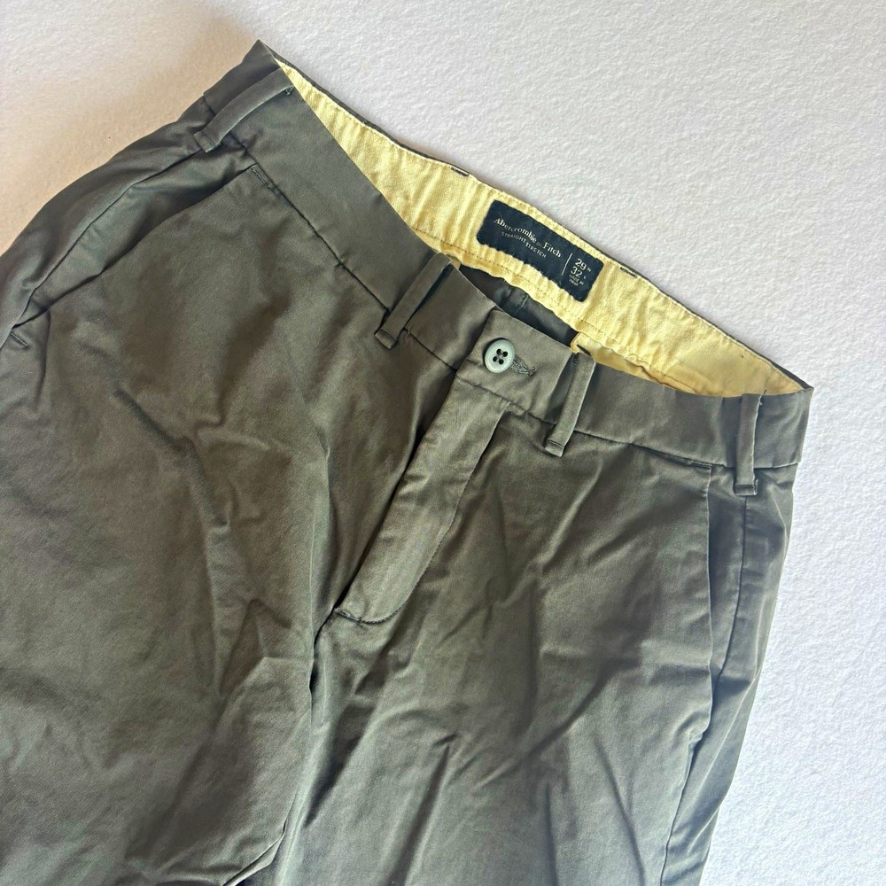 Abercrombie & Fitch Men's Go-To Pant Classic Grey Straight Stretch Chinos 29X32